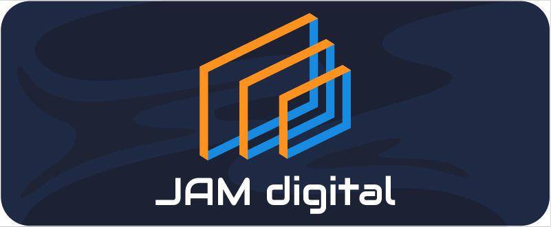 Das ovale Logo der Digitalagentur JAM digital aus Düren.