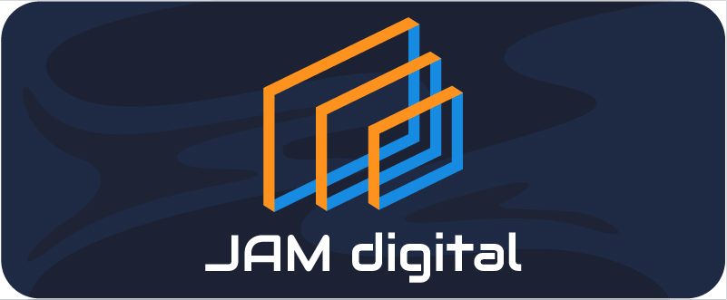 Das ovale Logo der Werbeagentur JAM digital aus Düren.